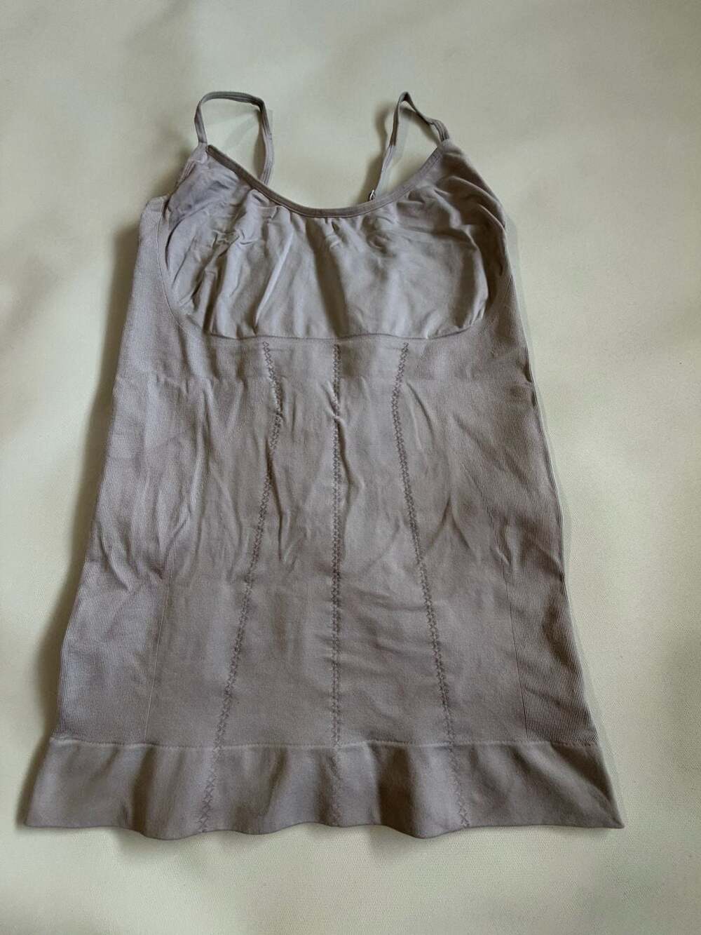 Womens Shapewear Cami Tank Top White Taupe Lace Smoothing Sleeveless